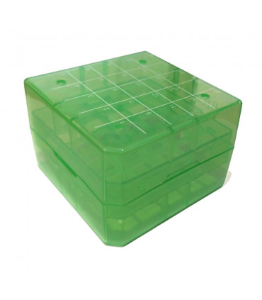 1 boîte en polypropylène 25 places pour stocker des dosettes ou de la munition - Vert