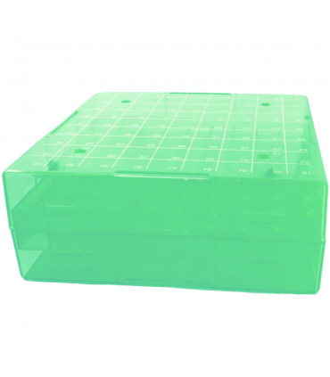 1 boîte en polypropylène 81 places pour stocker des dosettes - Vert