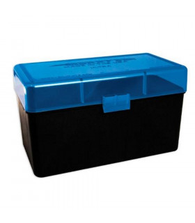 Boîte de rangement 50 cartouches cal. .300 Weath. Mag / .338 L. Mag - 412 - Bleu