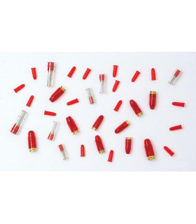 6 douilles amortisseur "Snap cap" .44 Mag en plastique